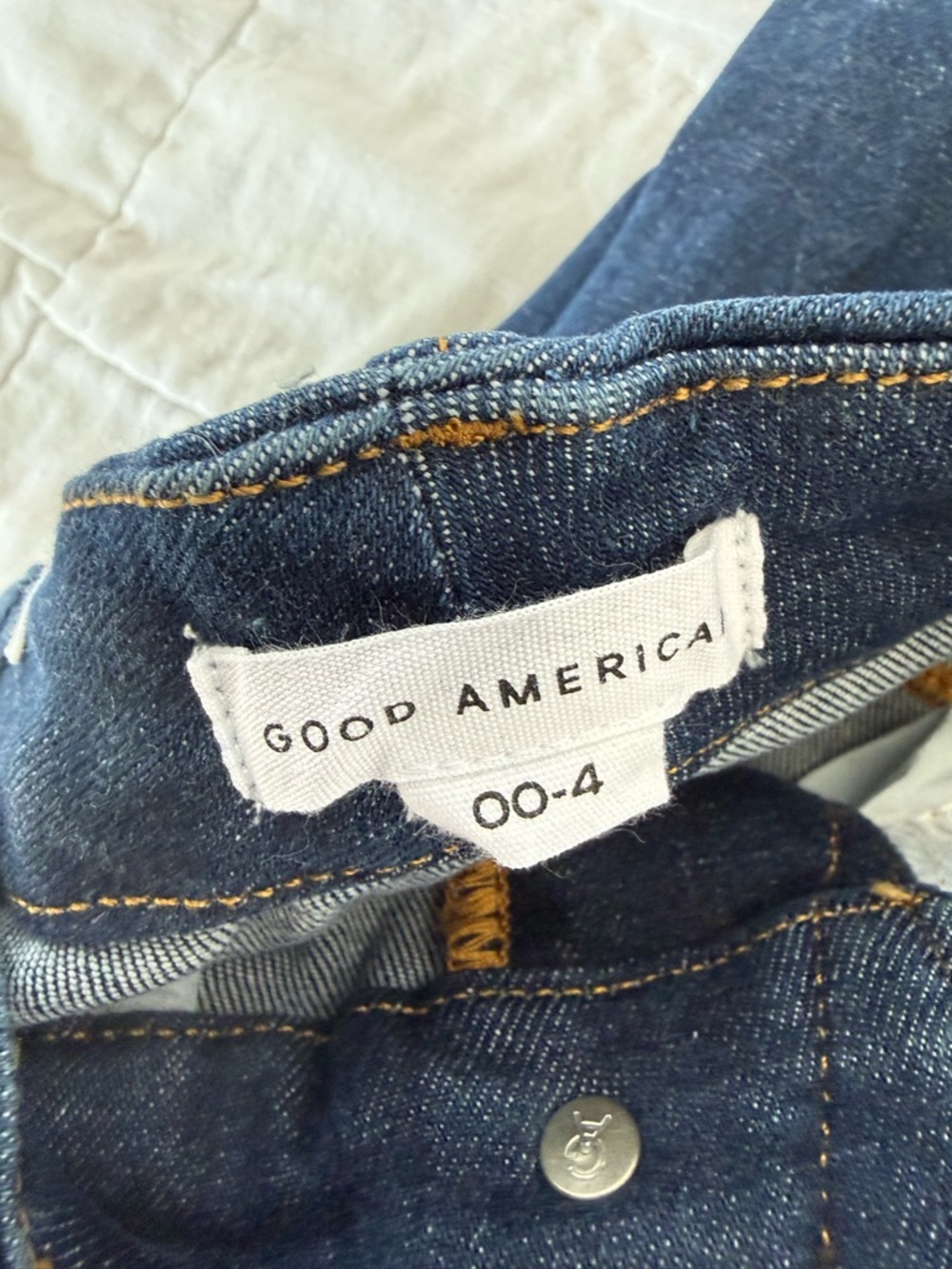 Good American Dark Blue Denim Skinny Jeans Label View - Picture 4 of 6